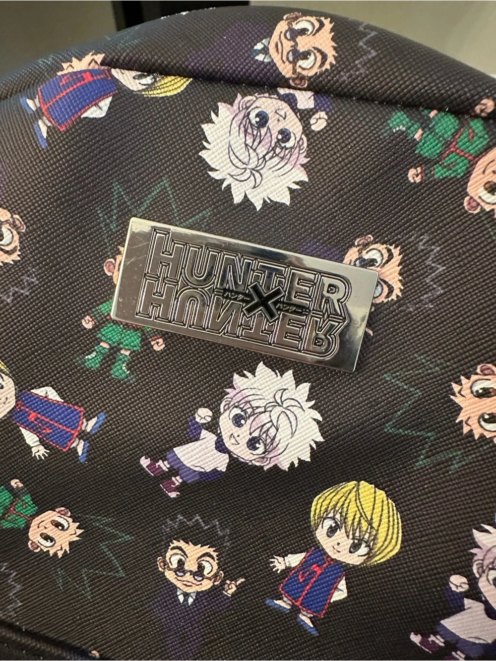 Hot Topic Black Mini Backpack with Colorful Anime Character Print
